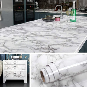 Black / White Marble Shade Self Adhesive Roll Sheet Sticker For Kitchen, Cupboard, Wall – Anti Oil And Heat Resistant Wallpaper