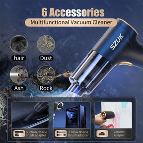 3 In 1 Portable Vacuum Cleaner Wireless Hand-held Cleaning For Car Home As-228